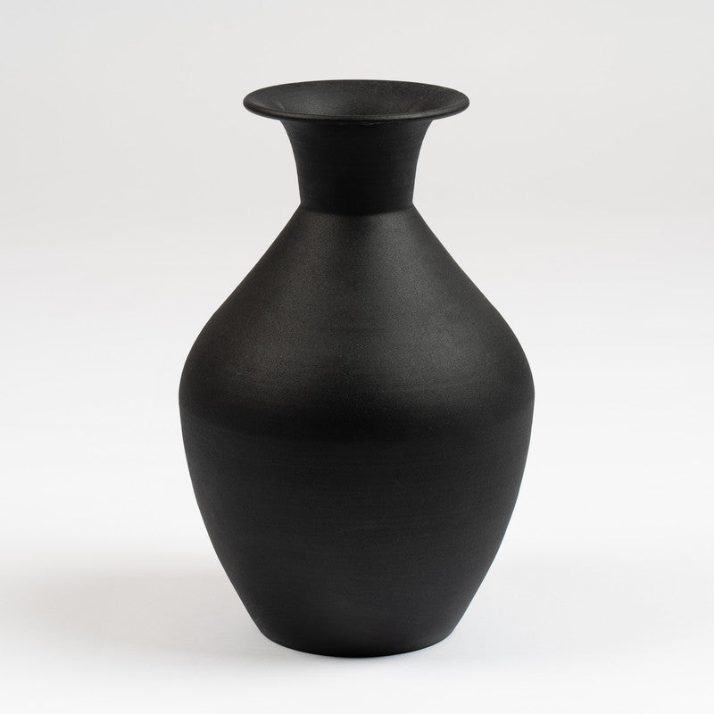 Matt Black Metal Vase 30.5cm